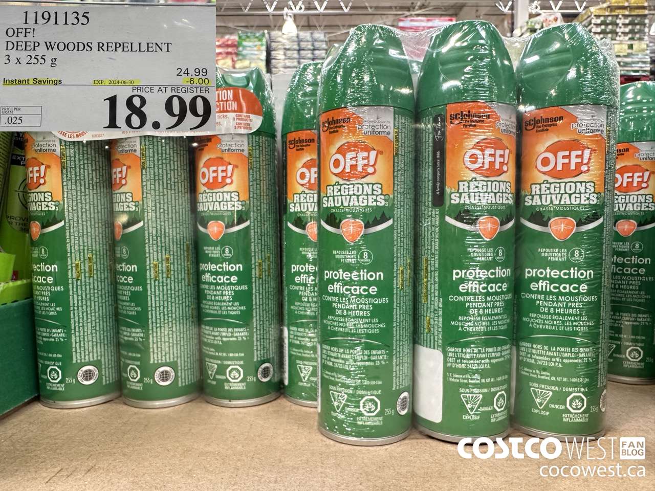 1191135 OFF! DEEP WOODS INSECT REPELLENT 3 x 255 g ($6.00 INSTANT SAVINGS EXPIRES ON 2024-06-30) $18.99