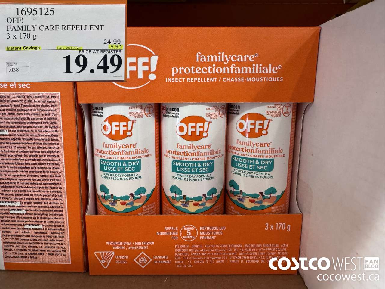 1695125 OFF! FAMILY CARE REPELLENT 3 PACK 3x 170mL ($5.50 INSTANT SAVINGS EXPIRES ON 2024-06-23) $19.49