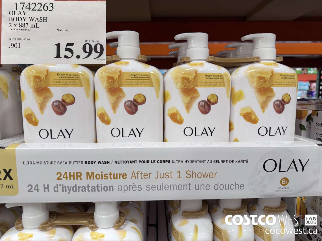 1742263 OLAY BODY WASH 2 X 887 ML $15.99