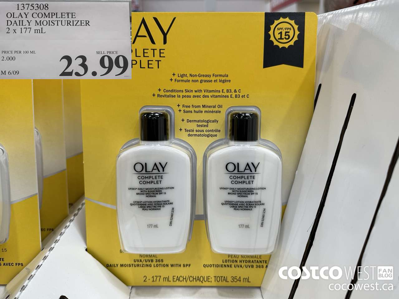 1375308 OLAY COMPLETE DAILY MOISTURIZER 2 X 177 ML $23.99