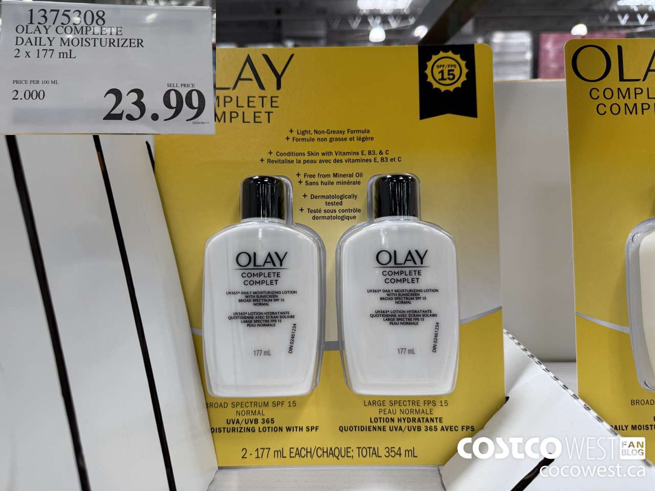 1375308 OLAY COMPLETE DAILY MOISTURIZER 2 X 177 ML $23.99