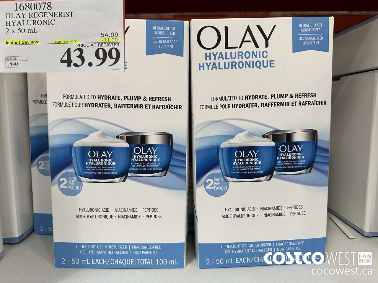 1680078 OLAY REGENERIST AND PEPTIDE24 2 X 50ML ($11.00 INSTANT SAVINGS EXPIRES ON 2024-06-30) $43.99