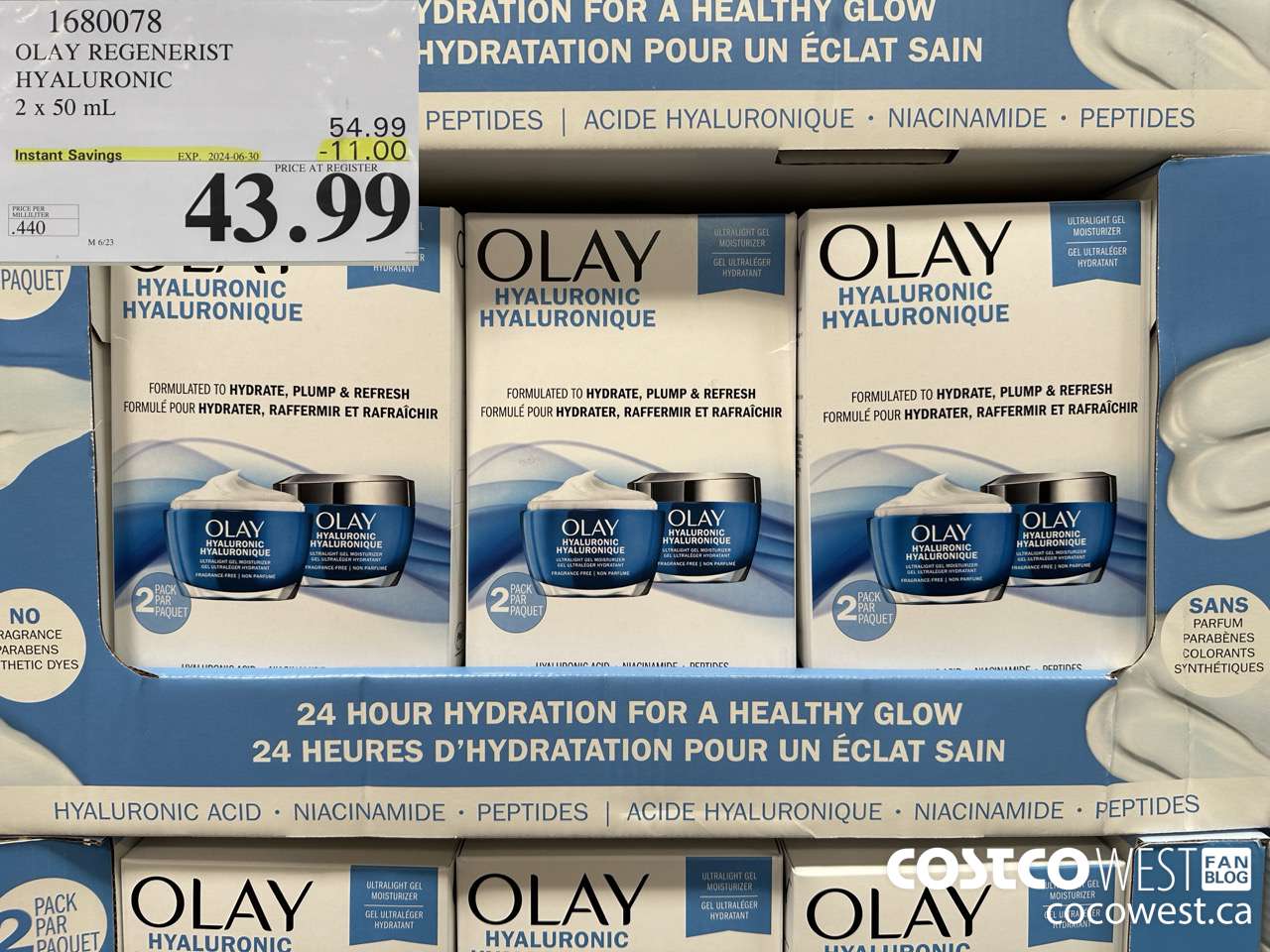 1680078 OLAY REGENERIST HYALURONIC 2 X 50ML ($11.00 INSTANT SAVINGS EXPIRES ON 2024-06-30) $43.99