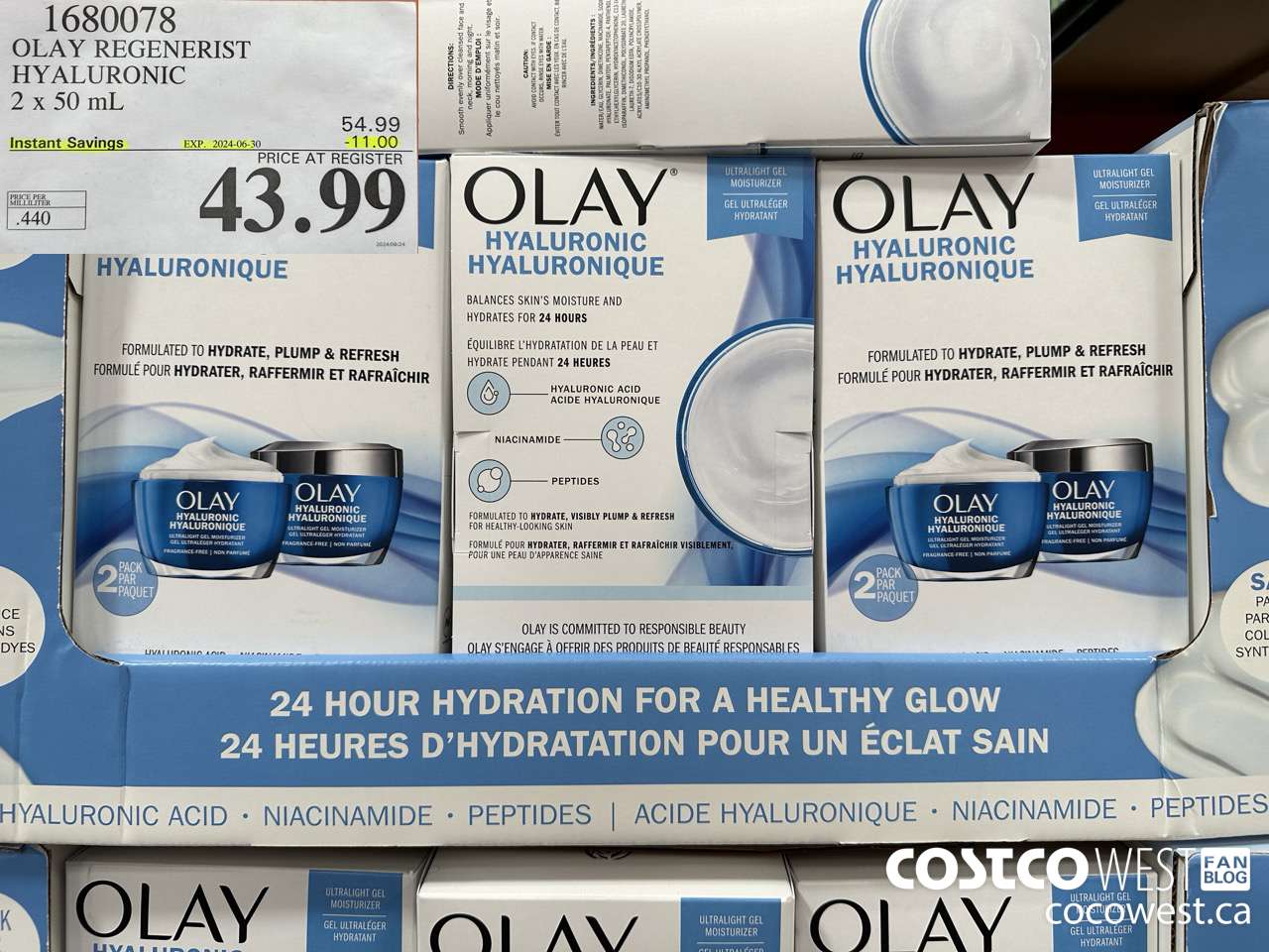 1680078 OLAY REGENERIST HYALURONIC 2 X 50ML ($11.00 INSTANT SAVINGS EXPIRES ON 2024-06-30) $43.99