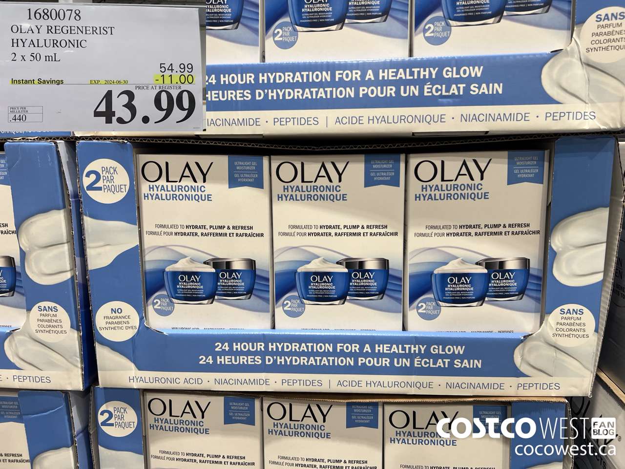 1680078 OLAY REGENERIST HYALURONIC 2 X 50ML ($11.00 INSTANT SAVINGS EXPIRES ON 2024-06-30) $43.99