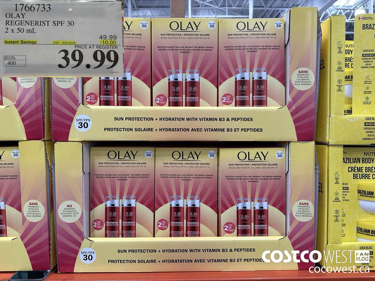 1766733 OLAY REGENERIST SPF 30 2 X 50 ML ($10.00 INSTANT SAVINGS EXPIRES ON 2024-06-09) $39.99