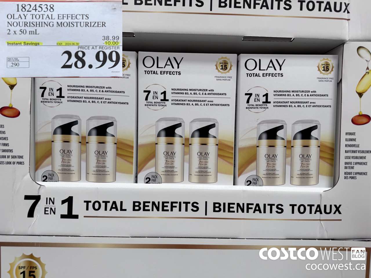 1824538 OLAY TOTAL EFFECTS NOURISHING MOISTURIZER 2 X 50ML ($10.00 INSTANT SAVINGS EXPIRES ON 2024-06-30) $28.99