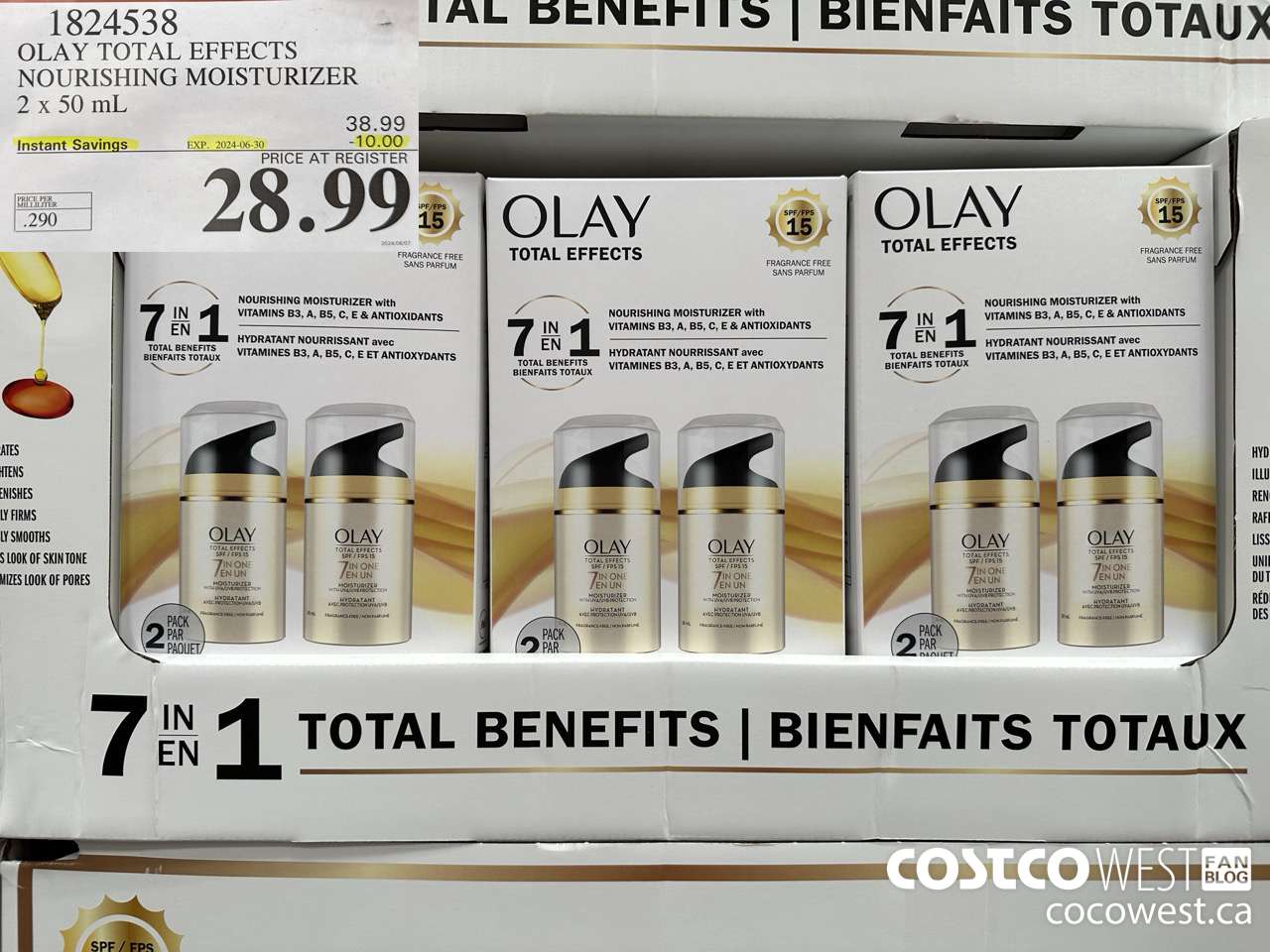 1824538 OLAY TOTAL EFFECTS NOURISHING MOISTURIZER 2 X 50ML ($10.00 INSTANT SAVINGS EXPIRES ON 2024-06-30) $28.99