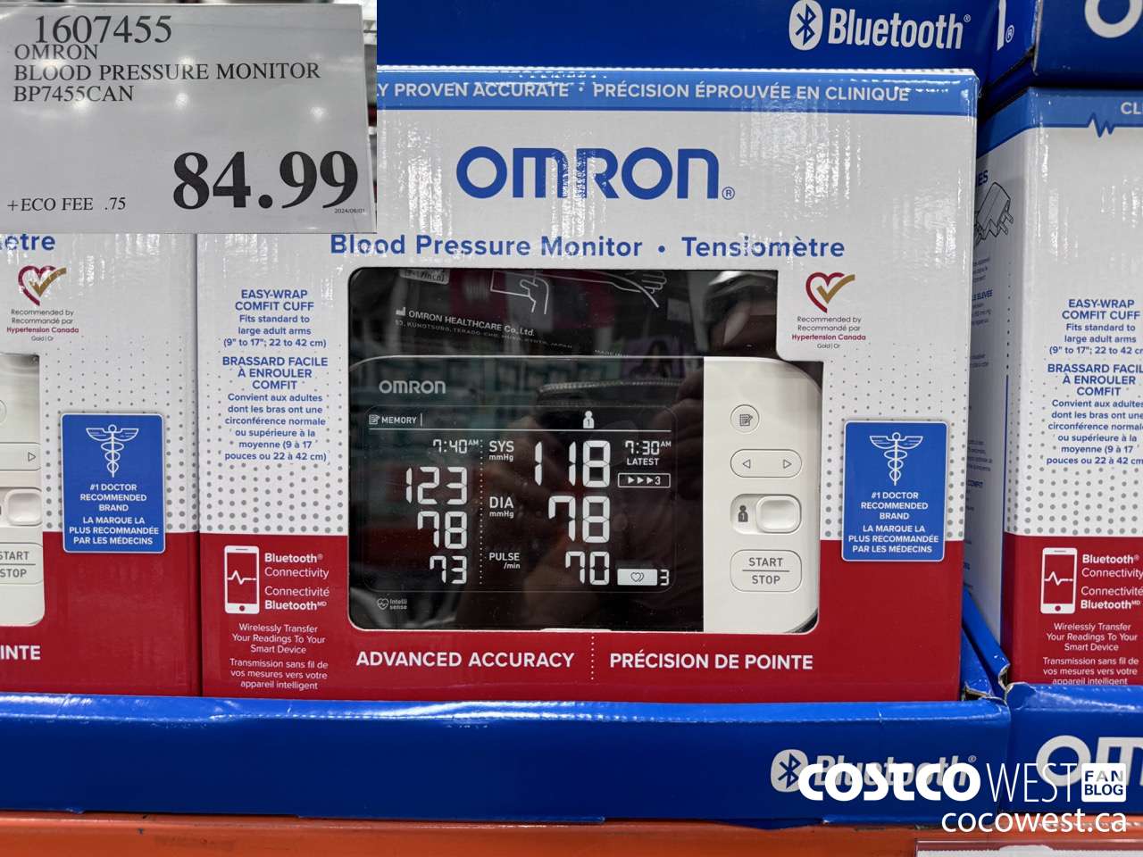 1607455 OMRON BLOOD PRESSURE MONITOR BP7455CAN $84.99