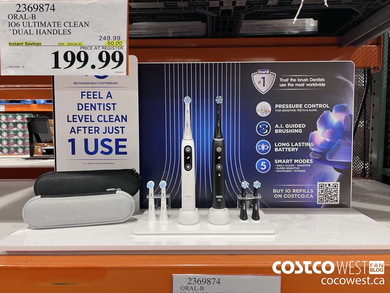 2369874 ORAL-B IO6 ULTIMATE CLEAN DUAL HANDLES ($50.00 INSTANT SAVINGS EXPIRES ON 2024-06-30) $199.99