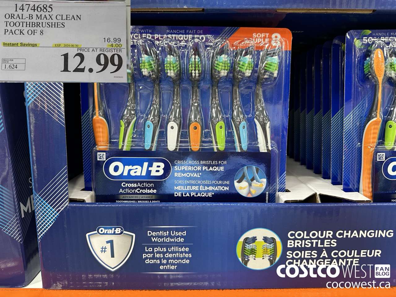 1474685 ORAL-B MAX CLEAN TOOTHBRUSHES PACK OF 8 ($4.00 INSTANT SAVINGS EXPIRES ON 2024-06-30) $12.99