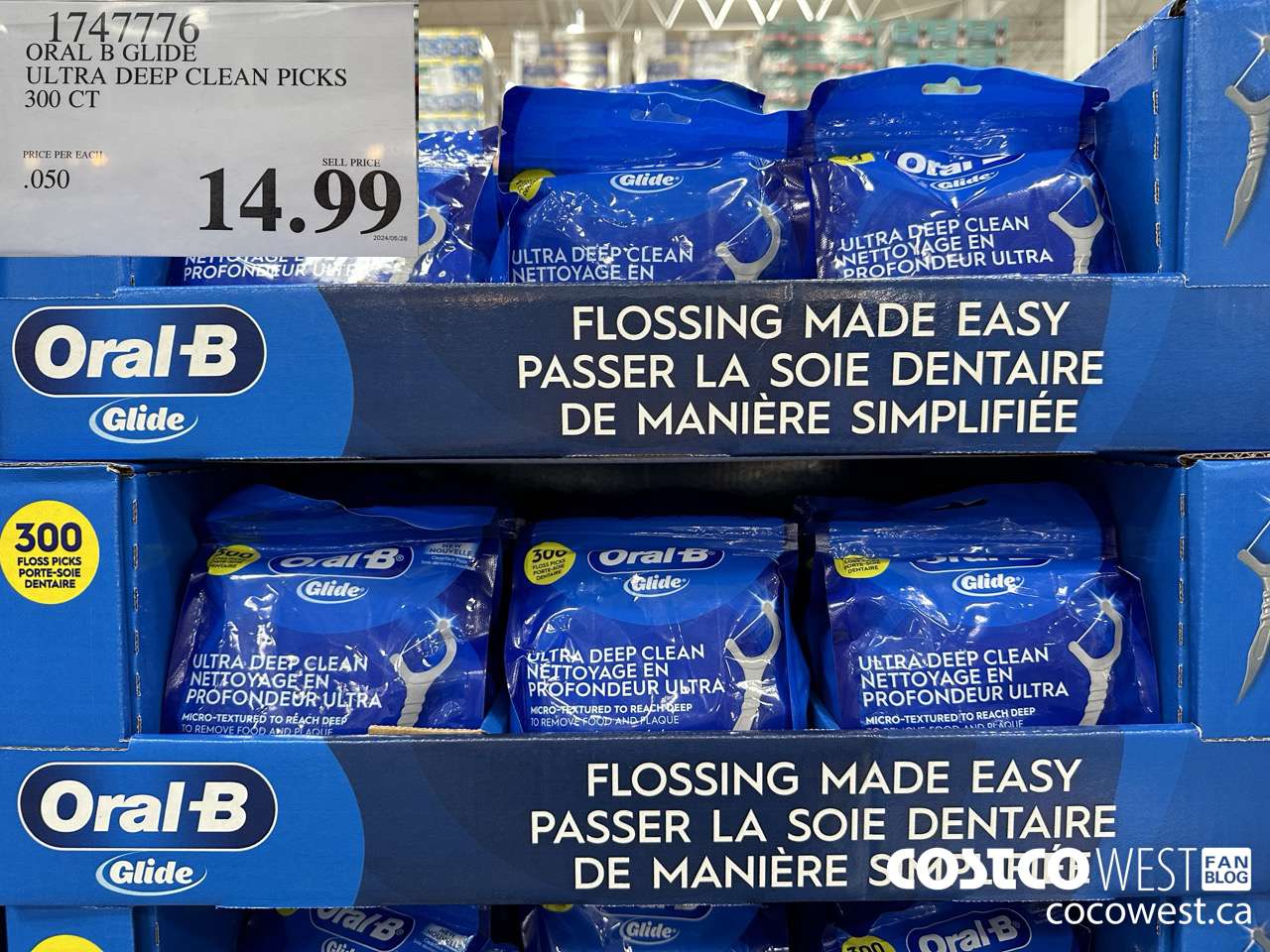 1747776 ORAL B GLIDE ULTRA DEEP CLEAN PICKS 300 CT $14.99