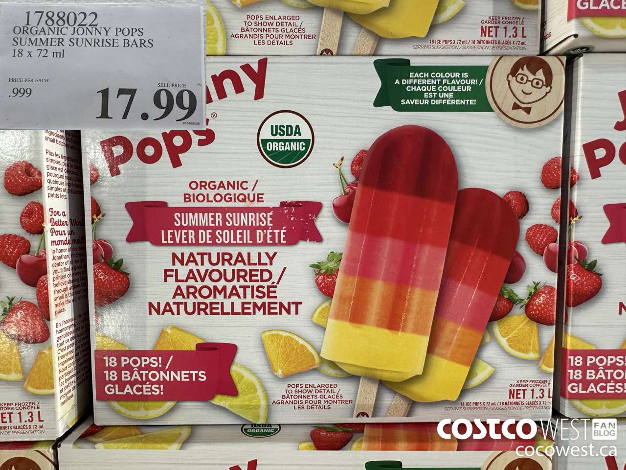 1788022 ORGANIC JONNY POPS SUMMER SUNRISE BARS 18 X 72ML $17.99