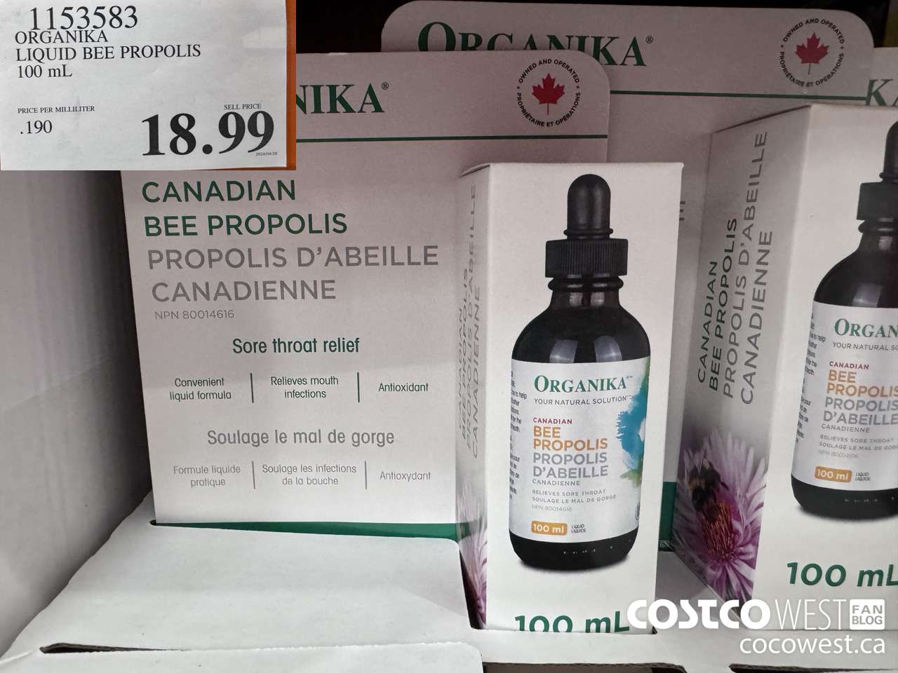 1153583 ORGANIKA LIQUID BEE PROPOLIS 100 mL $18.99