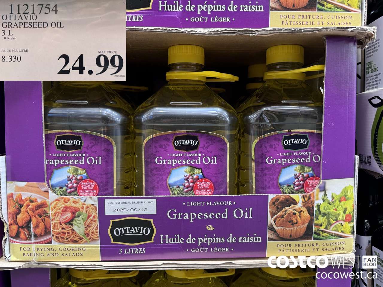 1121754 OTTAVIO GRAPESEED OIL 3 L $24.99