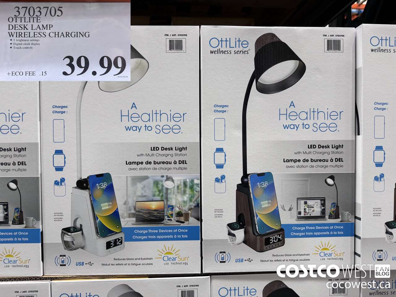 3703705 OTTLITE DESK LAMP WIRELESS CHARGING $39.99