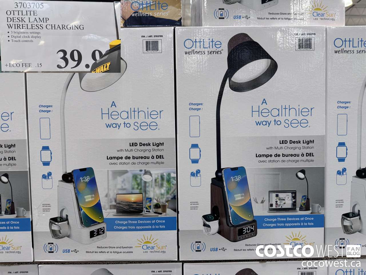 3703705 OTTLITE DESK LAMP WIRELESS CHARGING $39.99