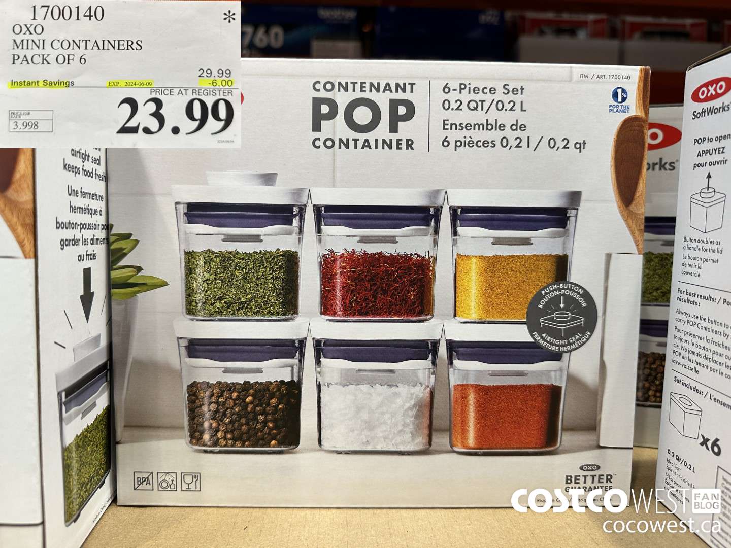 1700140 OXO MINI CONTAINERS PACK OF 6 ($6.00 INSTANT SAVINGS EXPIRES ON 2024-06-09) $23.99