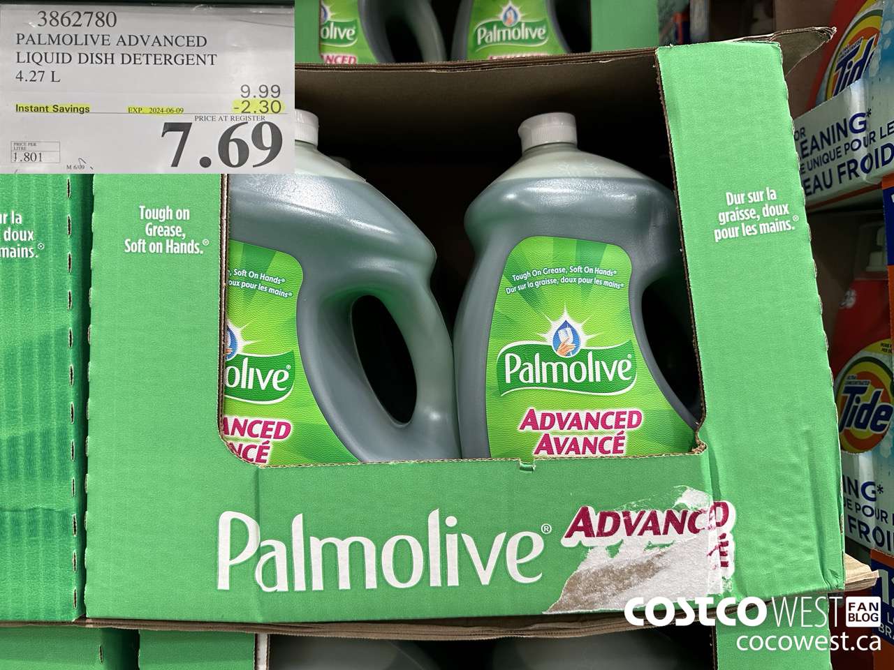 3862780 PALMOLIVE ADVANCED LIQUID DISH DETERGENT 4.27 L ($2.30 INSTANT SAVINGS EXPIRES ON 2024-06-09) $7.69