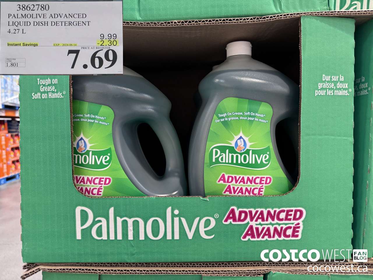3862780 PALMOLIVE ADVANCED LIQUID DISH DETERGENT 4.27 L ($2.30 INSTANT SAVINGS EXPIRES ON 2024-06-14) $7.69