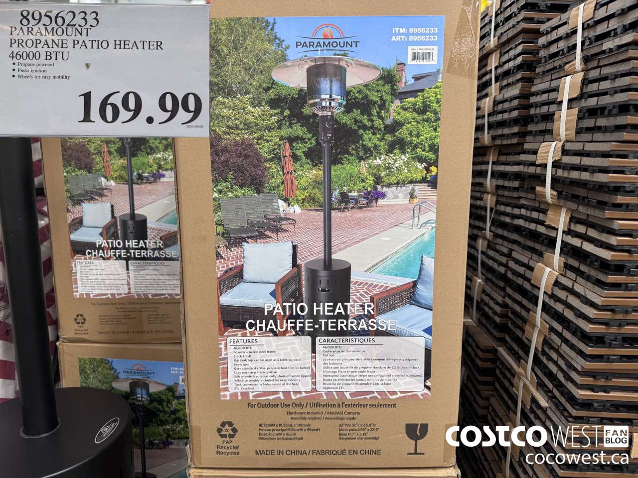 8956233 PARAMOUNT PROPANE PATIO HEATER 46000 BTU $169.99