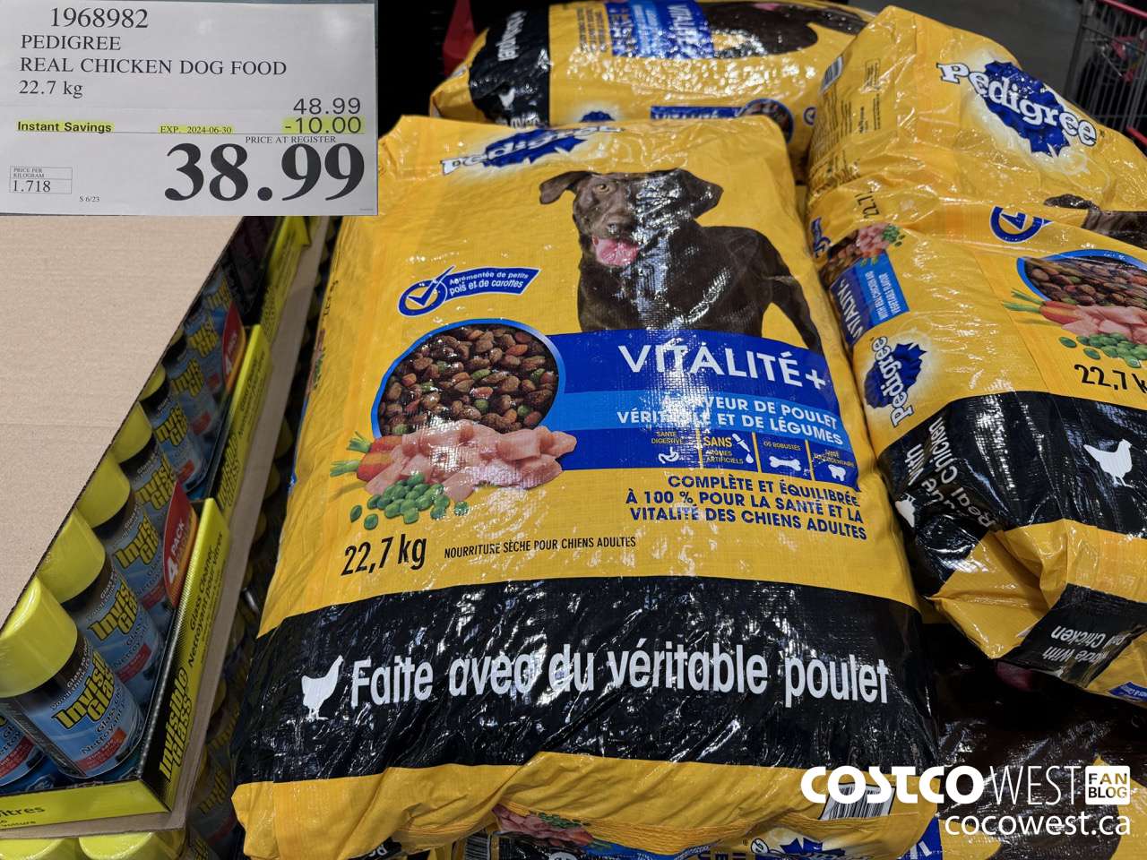 1968982 PEDIGREE REAL CHICKEN DOG FOOD 22.7 kg ($10.00 INSTANT SAVINGS EXPIRES ON 2024-06-30) $38.99