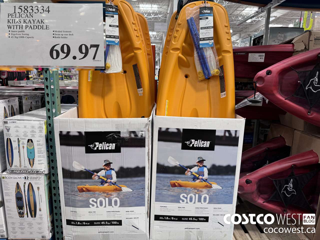 1583334 PELICAN KIDS KAYAK WITH PADDLE  $69.97