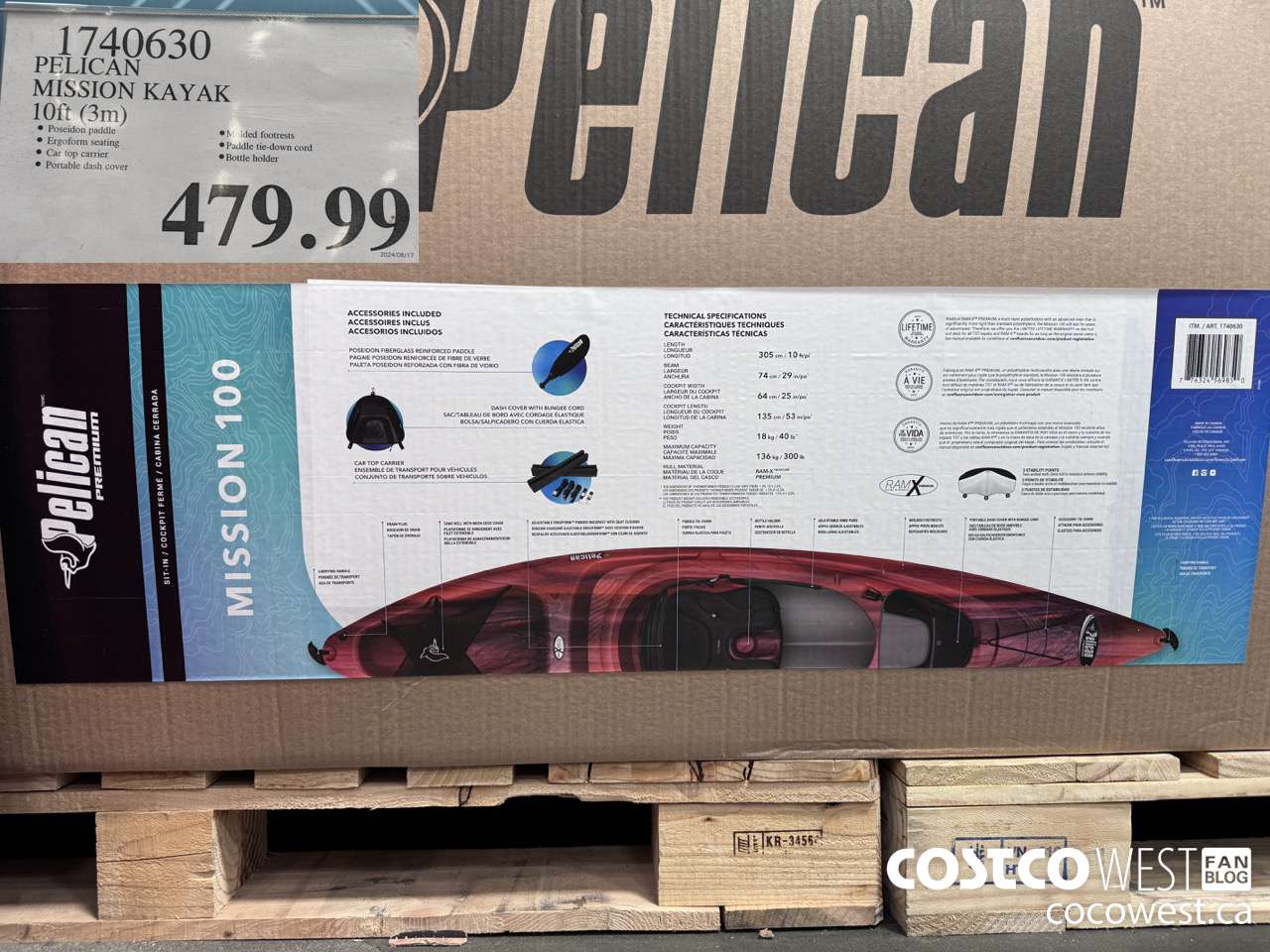 1740630 PELICAN MISSION KAYAK 10FT (3M) $479.99