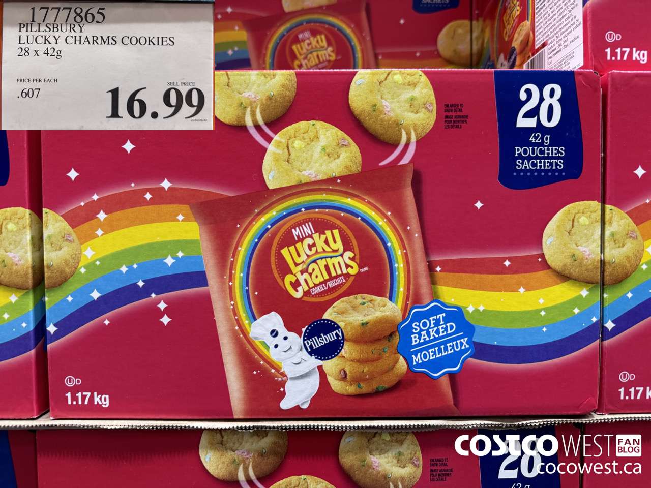 1777865 PILLSBURY LUCKY CHARMS COOKIES 28 X 42G $16.99