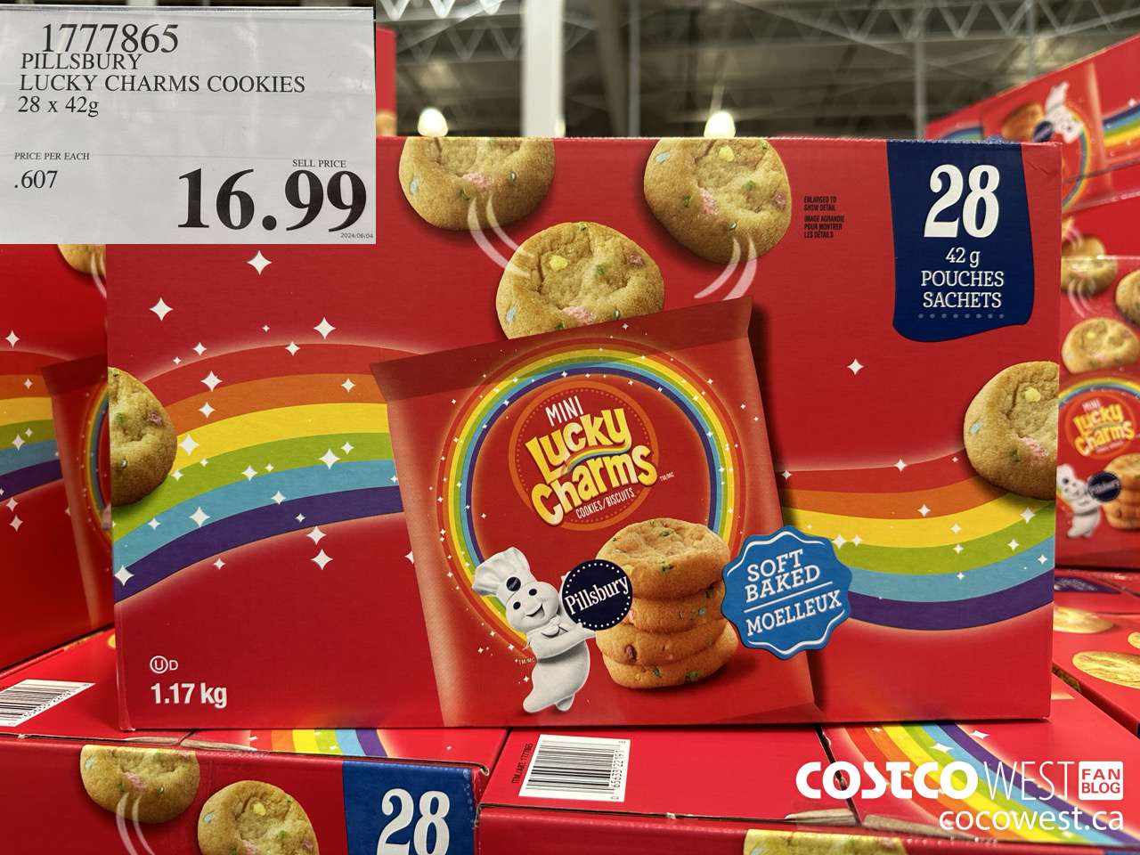 1777865 PILLSBURY LUCKY CHARMS COOKIES 28 X 42G $16.99
