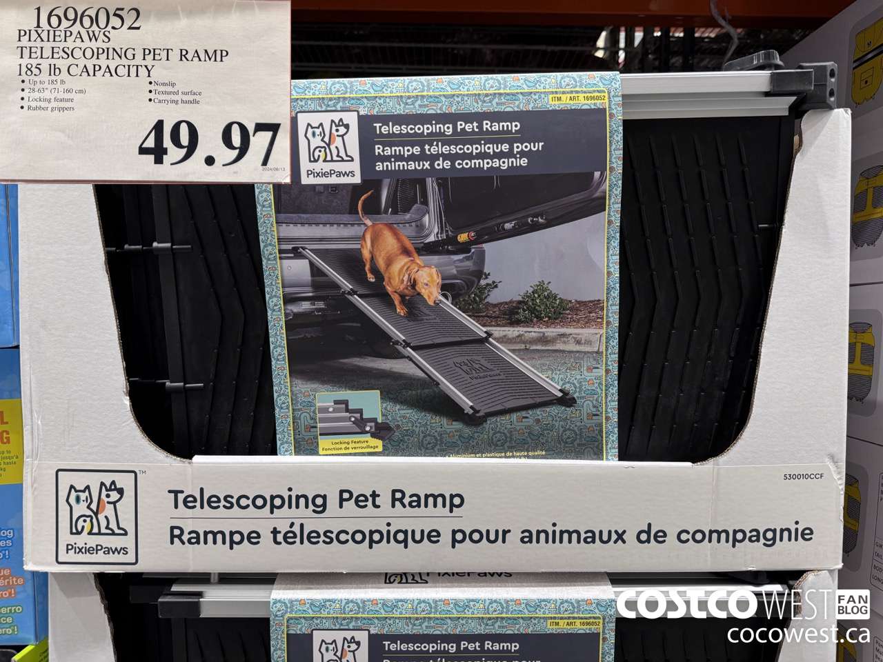 1696052 PIXIEPAWS TELESCOPING PET RAMP 185 LB CAPACITY $49.97