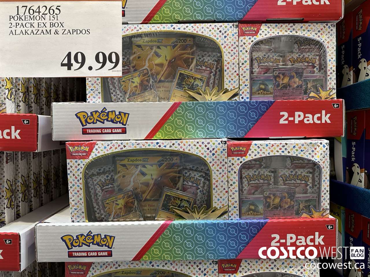 1764265 POKEMON 151 2-PACK EX BOX ALAKAZAM & ZAPDOS $49.99