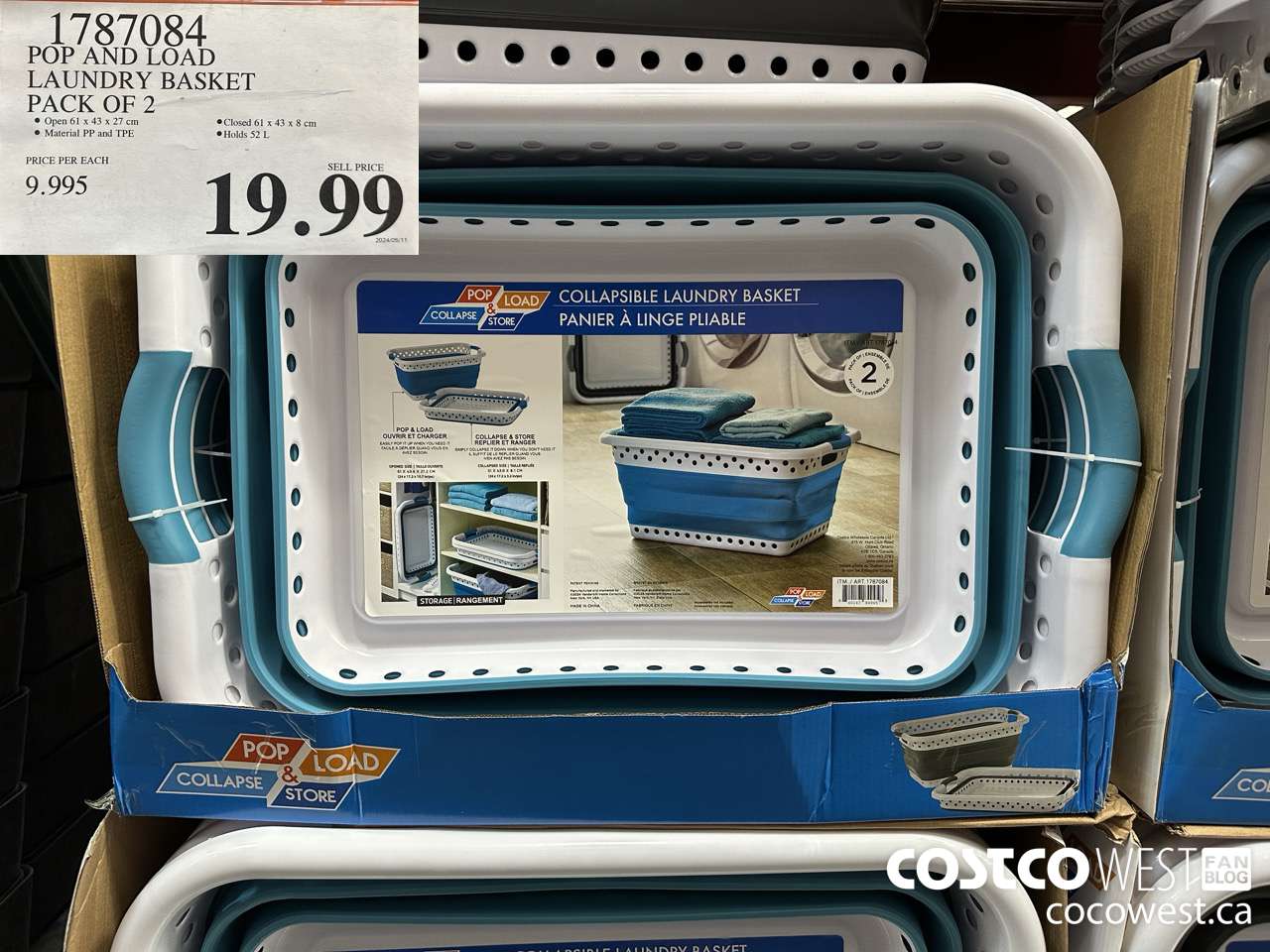 1787084 POP AND LOAD LAUNDRY BASKET PACK OF 2 $19.99