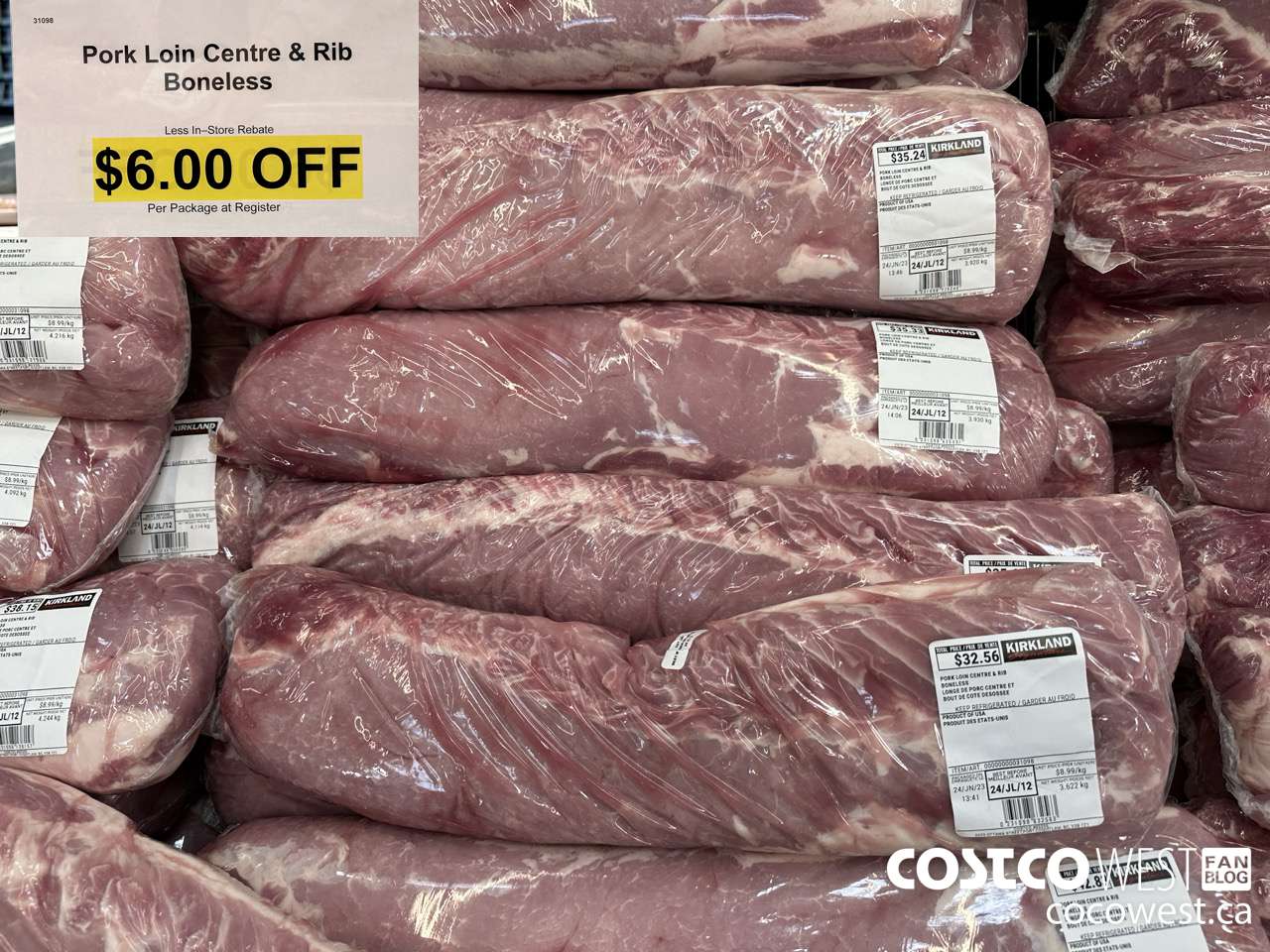 31098 PORK LOIN CENTRE & RIB BONELESS ($6.00 INSTANT SAVINGS)