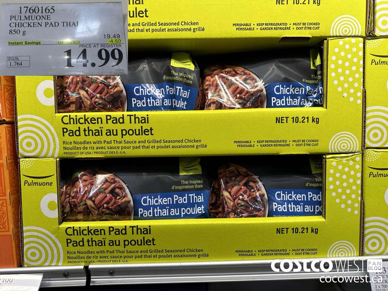 1760165 PULMUONE CHICKEN PAD THAI 850 g ($4.50 INSTANT SAVINGS EXPIRES ON 2024-06-25) $14.99