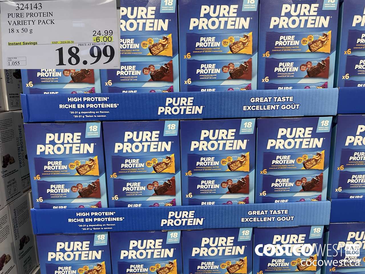 324143 PURE PROTEIN VARIETY PACK 18 X 50G ($6.00 INSTANT SAVINGS EXPIRES ON 2024-06-30) $18.99
