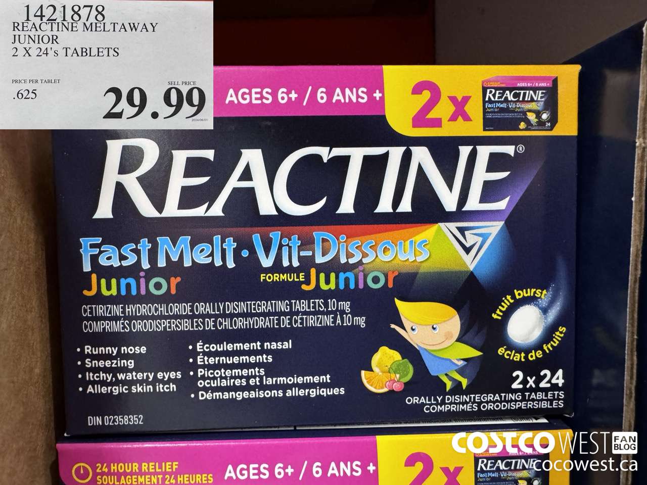 1421878 REACTINE MELTAWAY JUNIOR 2 X 24's $29.99