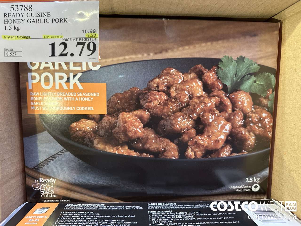 53788 READY CUISINE HONEY GARLIC PORK 1.5 kg ($3.20 INSTANT SAVINGS EXPIRES ON 2024-06-09) $12.79