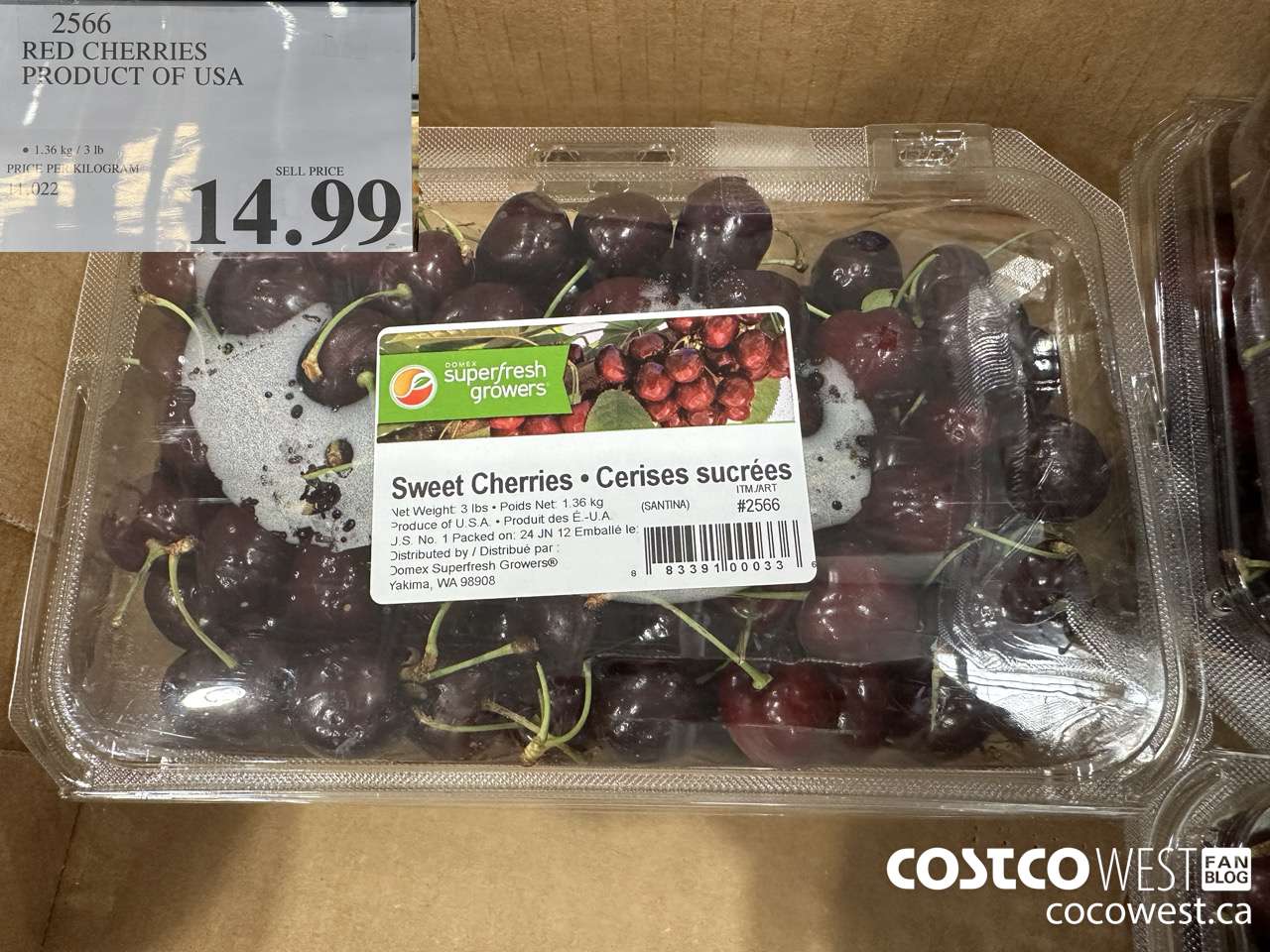 2566 RED CHERRIES PRODUCT OF USA $14.99