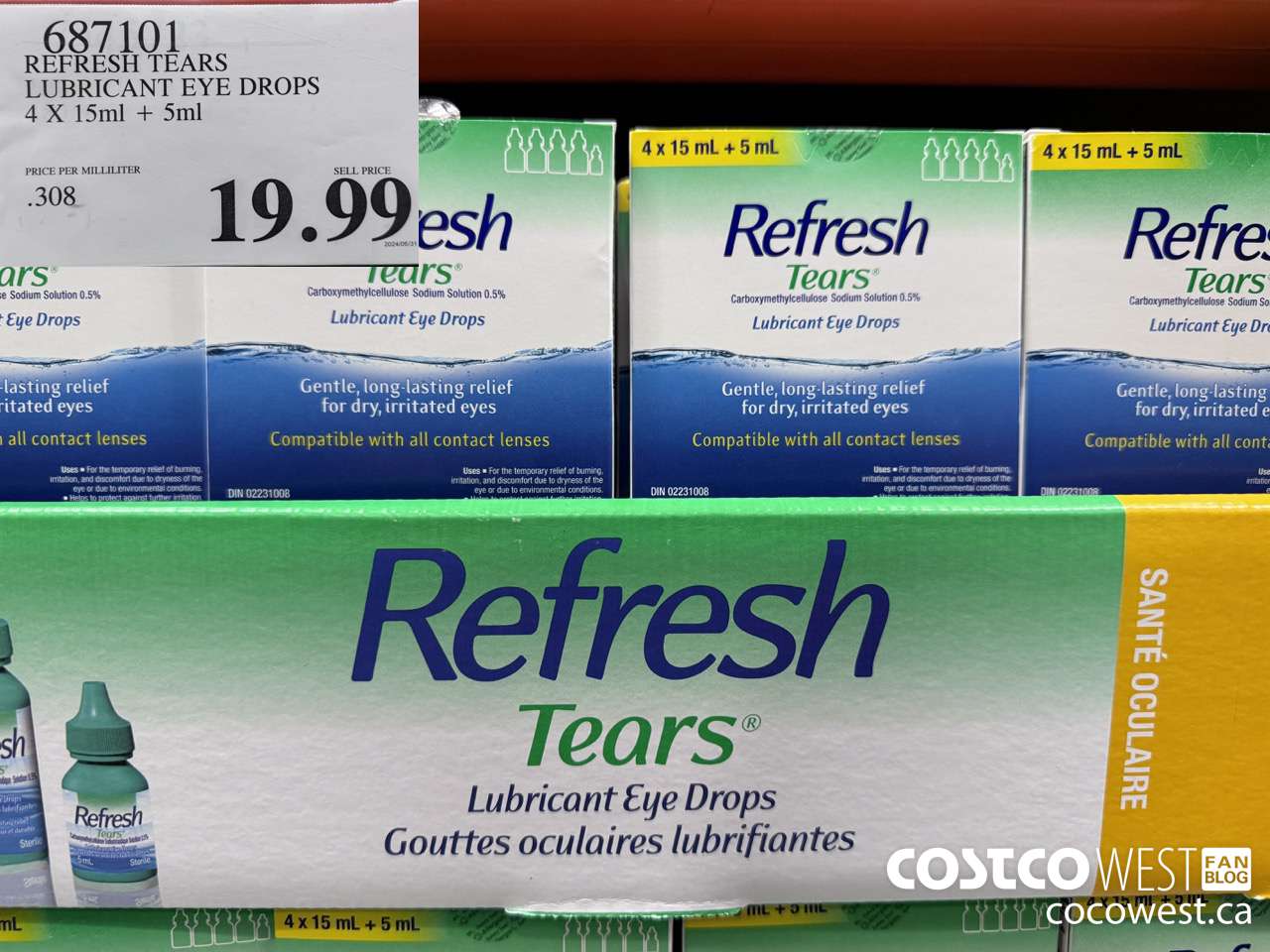 687101 REFRESH TEARS LUBRICANT EYE DROPS 4X15ml PLUS 5ml $19.99