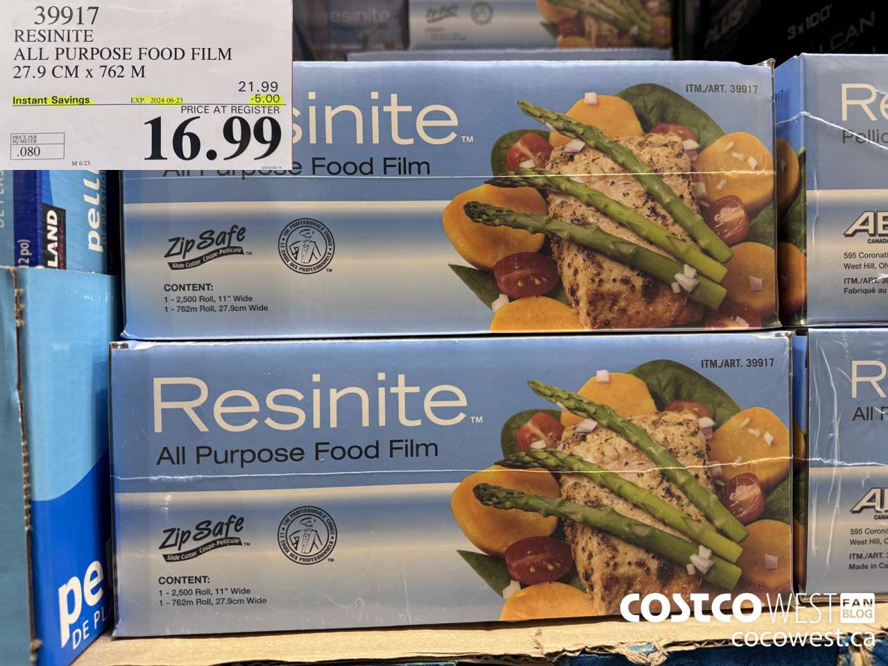 39917 RESINITE ALL PURPOSE FOOD FILM 27.9 CM x 762 M ($5.00 INSTANT SAVINGS EXPIRES ON 2024-06-23) $16.99