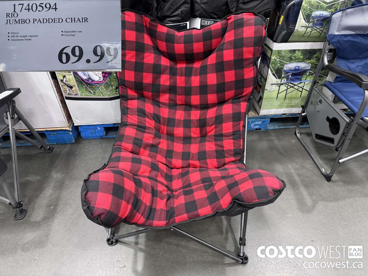 1740594 RIO JUMBO PADDED CHAIR $69.99
