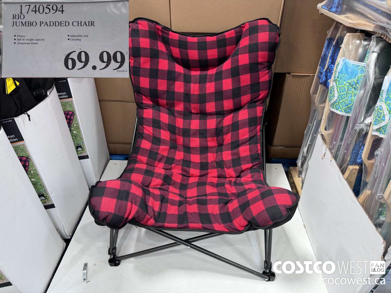 1740594 RIO JUMBO PADDED CHAIR $69.99