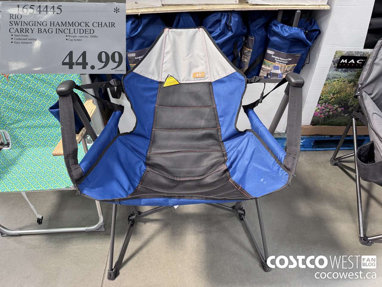 1654445 RIO SWINGING HAMMOCK CHAIR CARRY BAG INCLUDED $44.99