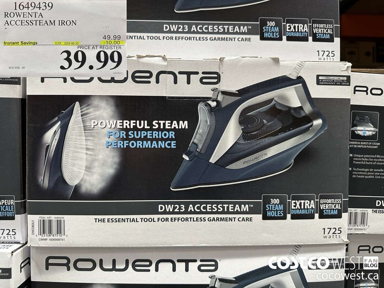 1649439 ROWENTA ACCESSTEAM IRON ($10.00 INSTANT SAVINGS EXPIRES ON 2024-06-30) $39.99