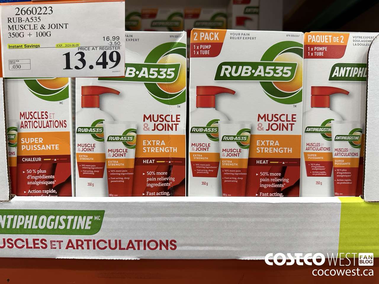 2660223 RUB-A535 MUSCLE & JOINT 350G + 100G ($3.50 INSTANT SAVINGS EXPIRES ON 2024-06-09) $13.49