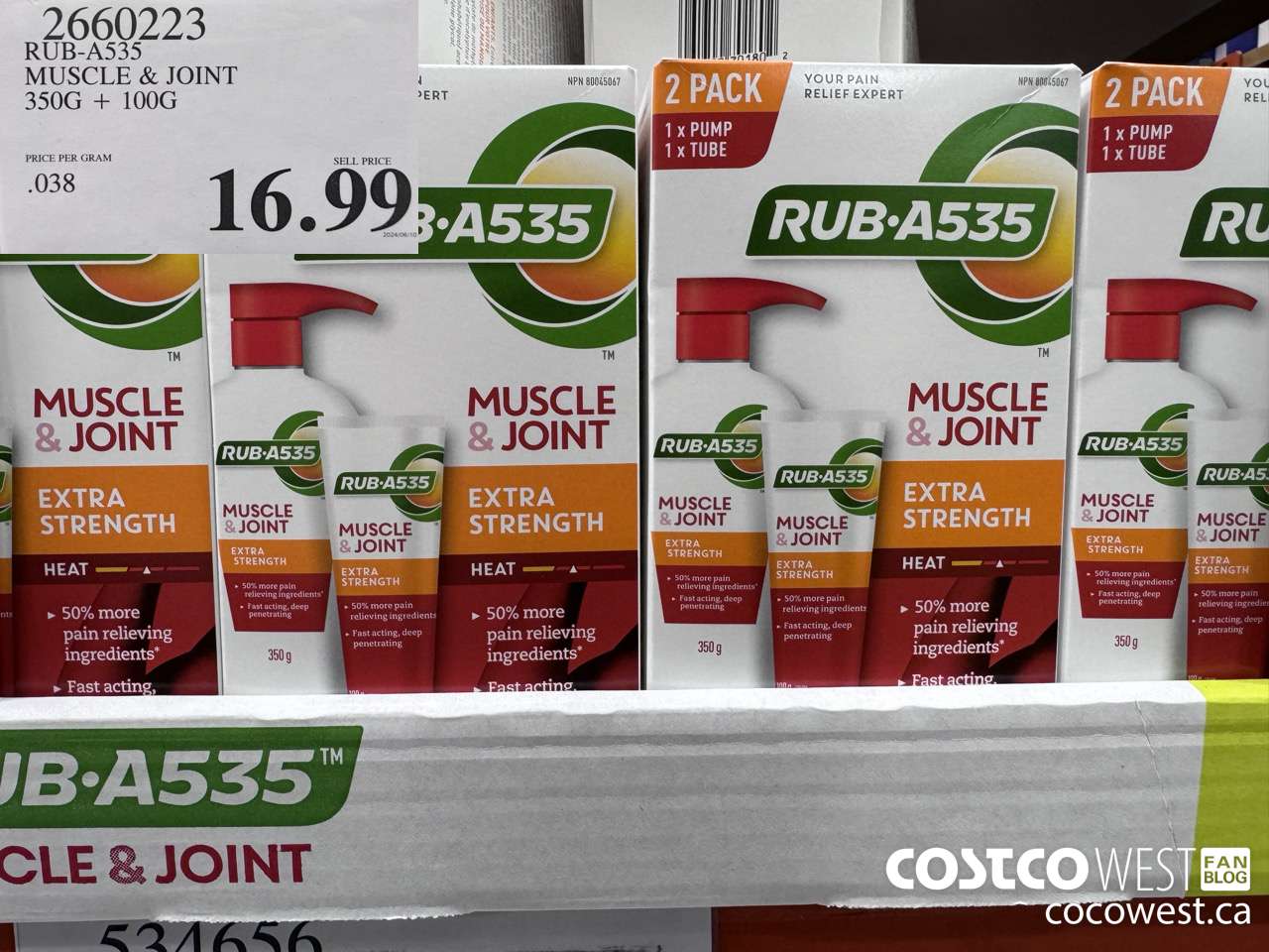 2660223 RUB-A535 MUSCLE & JOINT 350G + 100G $16.99