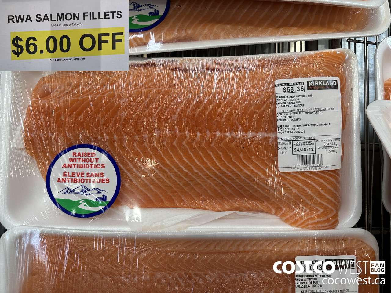 11839 RWA SALMON FILLETS ($6.00 INSTANT SAVINGS)