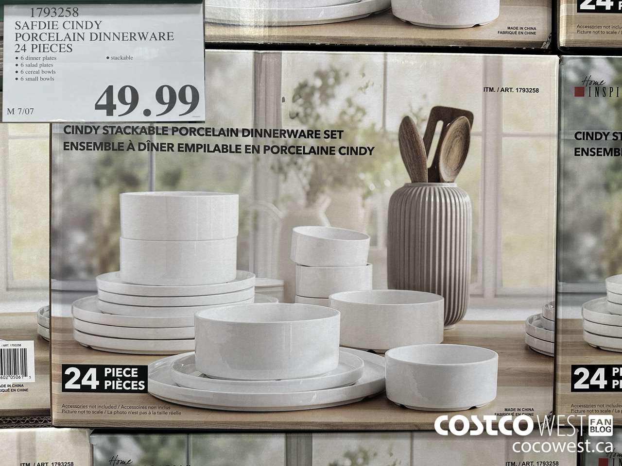1793258 SAFDIE CINDY PORCELAIN DINNERWARE 24 PIECES $49.99