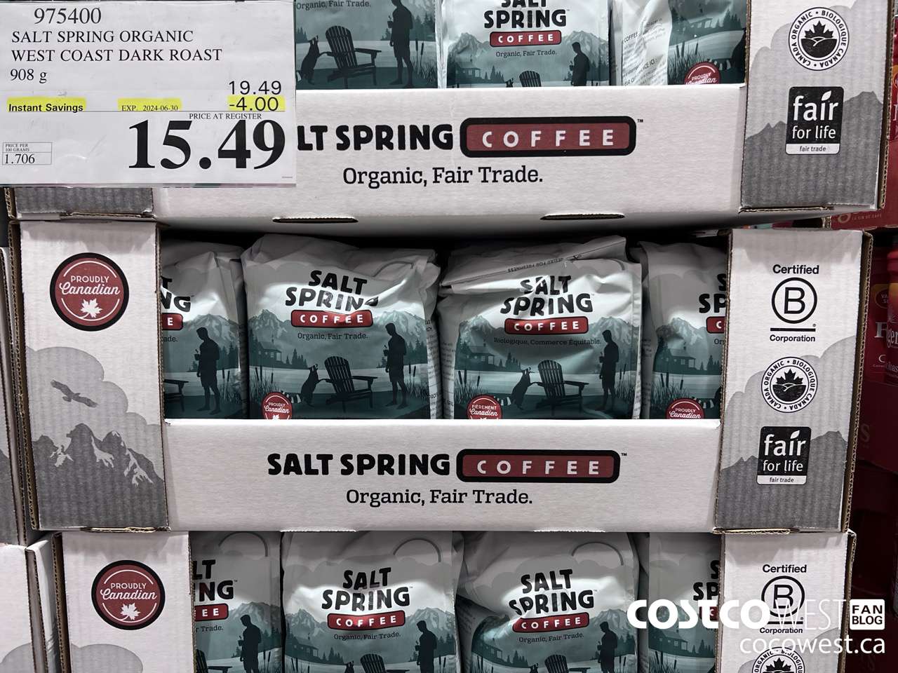 975400 SALT SPRING WEST COAST BLEND BEAN 908 G ($4.00 INSTANT SAVINGS EXPIRES ON 2024-06-30) $15.49
